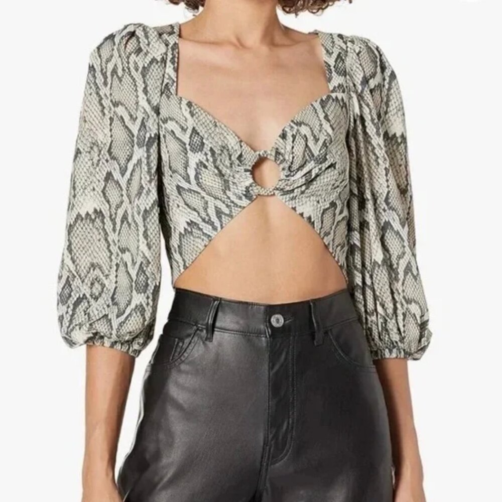 AFRM Falco Snake Print Top Size XL (NWT)